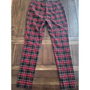 Tommy Hilfiger Red & Black Plaid Slim Fit Pants Size 10